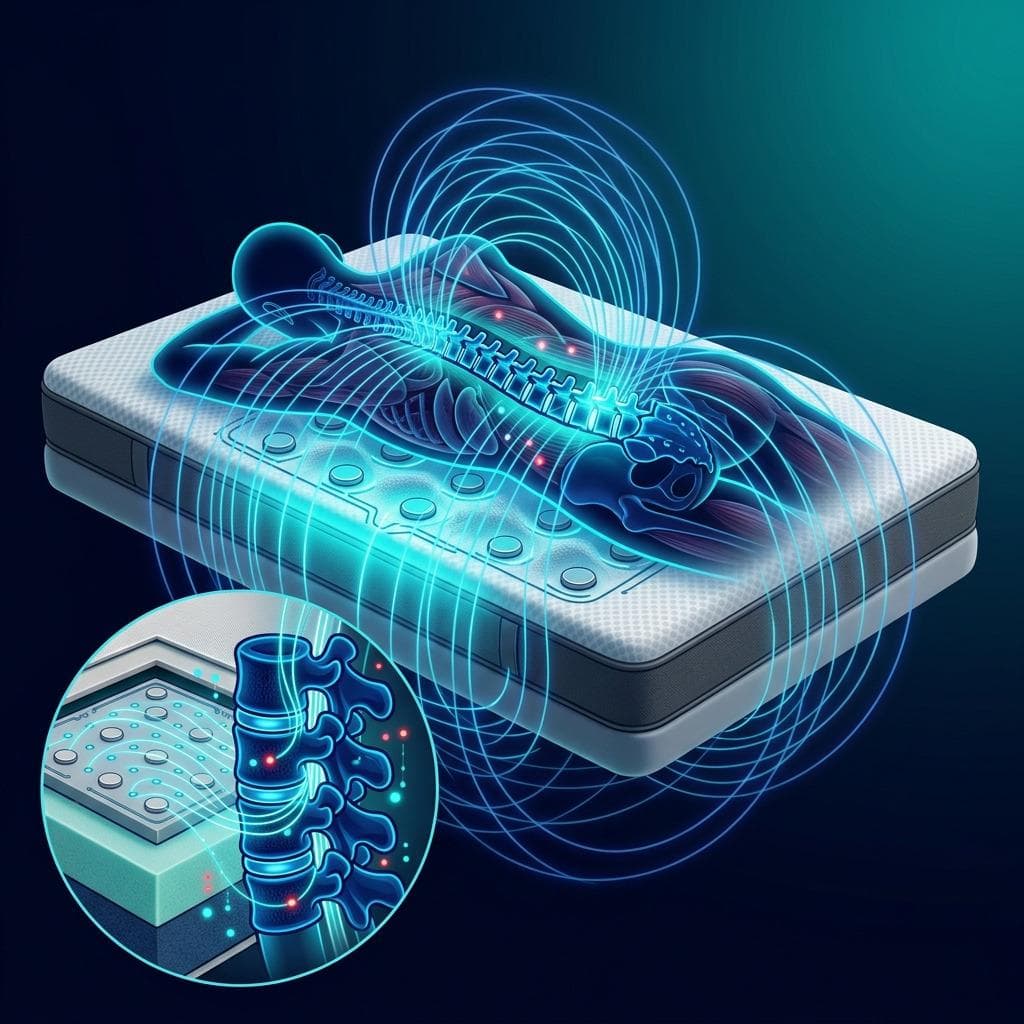 Ilustração da magnetoterapia no corpo humano